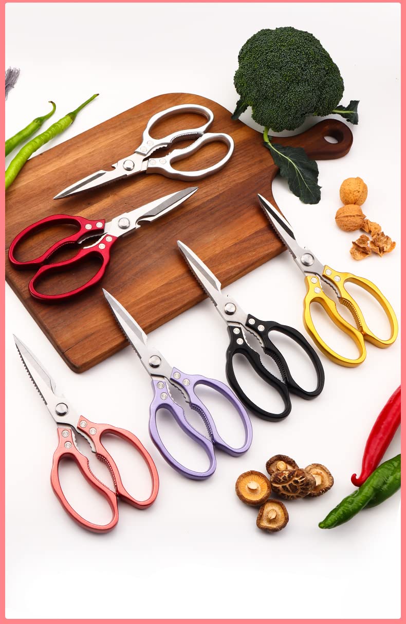 AWinjoy Kitchen Scissors, Heavy Duty Sharp Kitchen Shears Dishwasher Safe, Kitchen Accessories Cooking Shears for Kitchen Meat Chicken Fish Poultry Herb Bread (Black) Black - BeesActive Australia