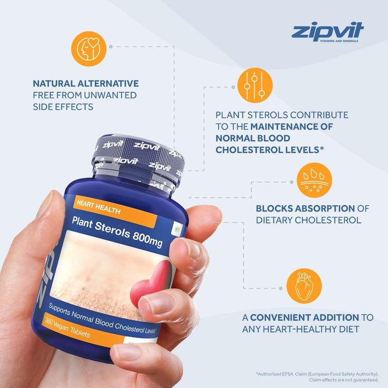 Plant Sterols 800mg, 360 Vegan Tablets. UK Manufactured. Vegetarian Society Approved. - BeesActive Australia