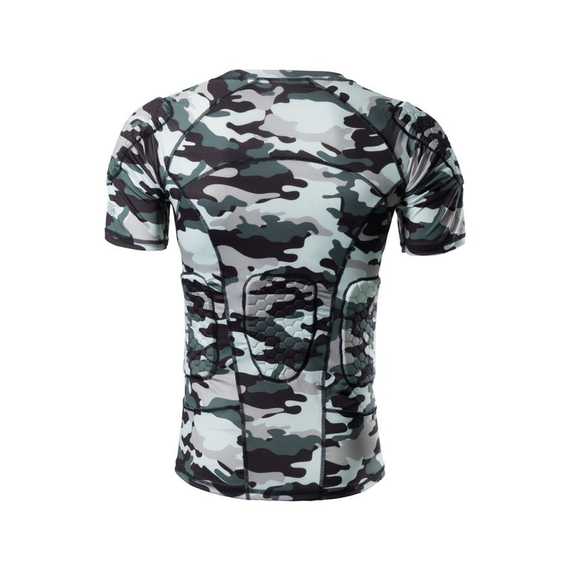 [AUSTRALIA] - TUOYR Padded Compression Shirt Chest Protector Undershirt for Football Soccer Paintball Shirt Padded Shirt Medium 