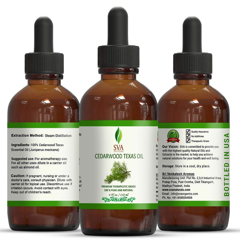 Cedarwood Texas Essential oil 4 oz(118 ml) 100% pure Therapeutic Grade by SVA ORGANICS - BeesActive Australia