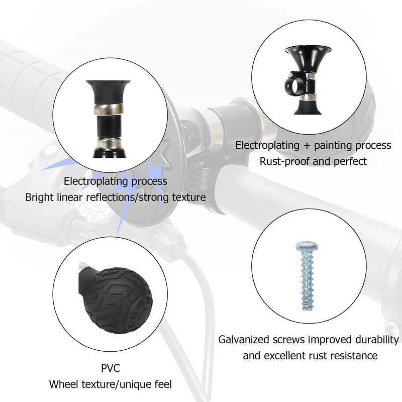 YUENTOEN Bike Horn - Bicycle Horn, Classic Metal Bugle Loud Handlebars Mount Rubber Squeeze Loud Speaker Retro Air Clown Horn with a Screw Cycling Accessories for Bicycle Bike Vehicles - BeesActive Australia