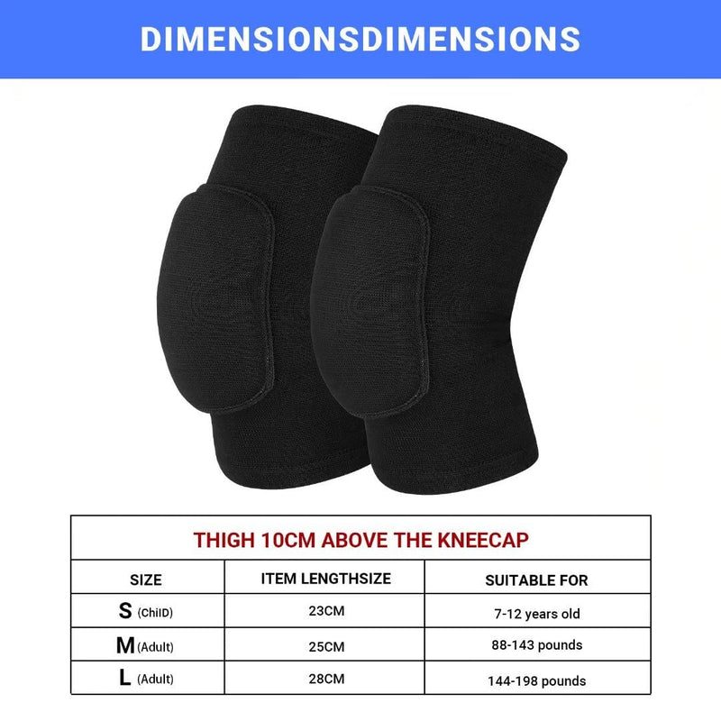 Mclako Knee Pads Knee Guards, Soft Breathable Knee Pads for Men Women Kids Knees Protective, Knee Braces for Volleyball Football Dance Yoga Tennis Running cycling Full Black(M) Medium - BeesActive Australia