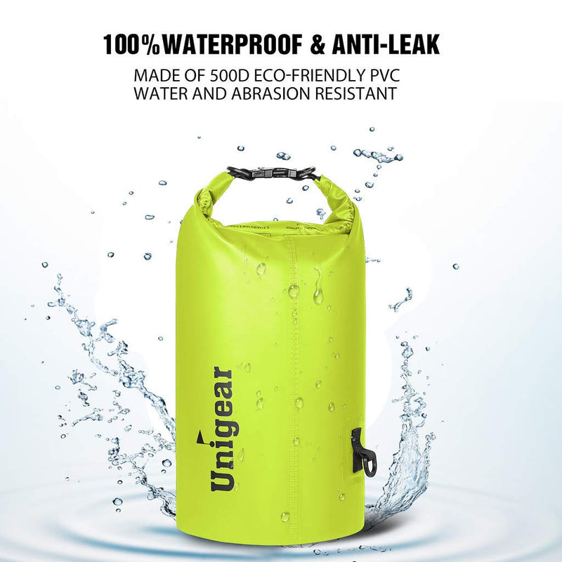 [AUSTRALIA] - Unigear Dry Bag Waterproof, Floating and Lightweight Bags for Kayaking, Boating, Fishing, Swimming and Camping with Waterproof Phone Case Yellow 2L 