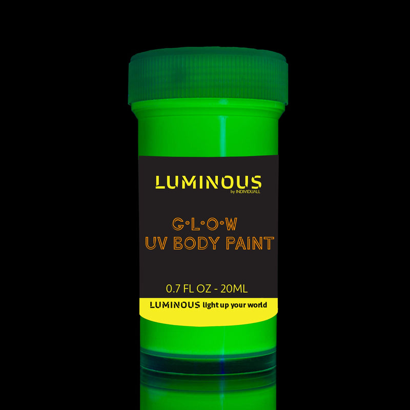 LUMINOUS UV Body Paint - Set of 8 x 20 ml / 0.7 fl oz  pots- Black Light Neon Make-Up - Bodypainting Neon Blacklight Bodypaint Face Paints - BeesActive Australia