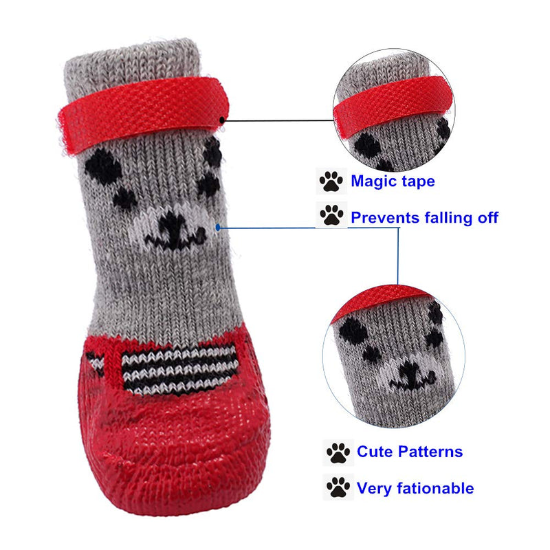 AblePet Dog Boots Waterproof Shoes Breathable Socks, with Anti-Slip Sole and Adjustable Magic Tape All Weather Protect Paws Only Fit for Small Dog(4Pcs) XS Red - BeesActive Australia