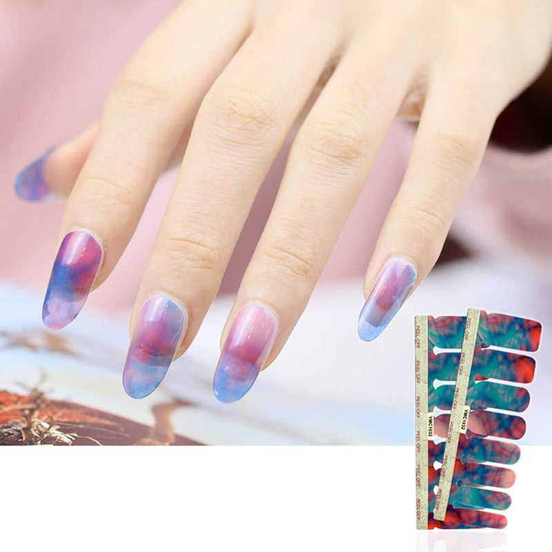 SILPECWEE 16 Sheets Solid Color Adhesive Nail Polish Wraps Decals Stickers And 1Pc Nail File Nail Art Strips Manicure Accessories For Women NO1 - BeesActive Australia