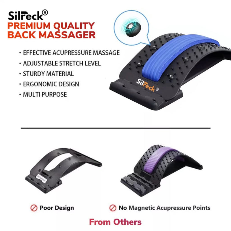 Silreck Back Stretcher-Back Massager | Back & Shoulder Massager for Woman & Man- Lower & Upper Muscle Posture Corrector-Fitness Equipment for Lumbar Support I Magnetic Stretcher for Pain Relief - BeesActive Australia