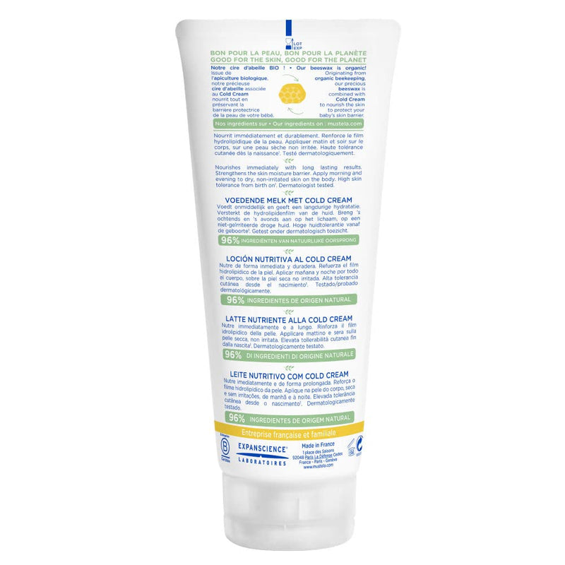 Mustela PS LAIT NOURRISSANT AU COLD CREAM 200 ML/PS VOEDENDE MELK MET COLD CREAM 200 ML - BeesActive Australia