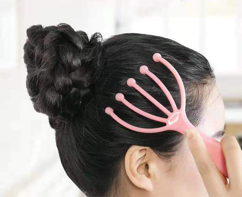 MINGZE 4 Pieces Scalp Massager Head Scratcher, Head Scalp Headache Stress Relief Stimulates Blood Circulation, Handheld Relaxation, 2 Pieces Scalp Scratcher and 2 Pieces Roller Ball Claw Massager - BeesActive Australia