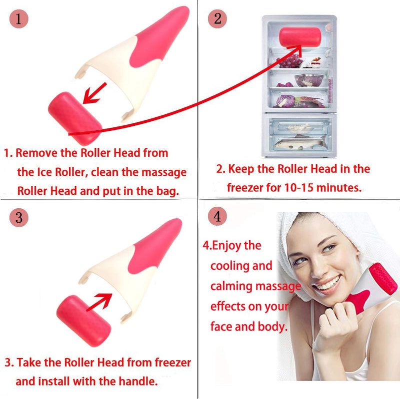 Ice Roller for Face & Eye Can Prevent Wrinkles, Improve Dry Skin, Shrink Pores, Relieve Pain, and Eliminate Edema. Professional Ice Roller, Skincare Ice Roller, Ice Roller Massage. (Red) Red - BeesActive Australia