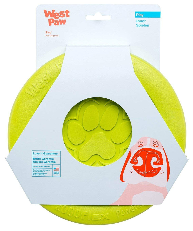 West Paw 2 Zogoflex Zisc Dog Frisbees (Small, Glow and Large, Granny Smith) – Lightweight, Floatable Dog Frisbees for Fetch, Tug of War, Catch, Play – Doubles as Food/Water Bowl - BeesActive Australia