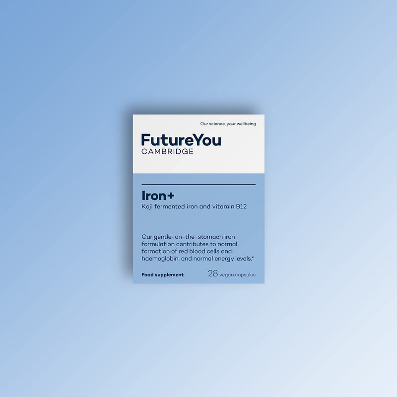 Iron+ with Koji Fermented Iron and Vitamin B12-28 Day Supply - Vegan Suitable Supplement - Developed by FutureYou Cambridge, UK - BeesActive Australia