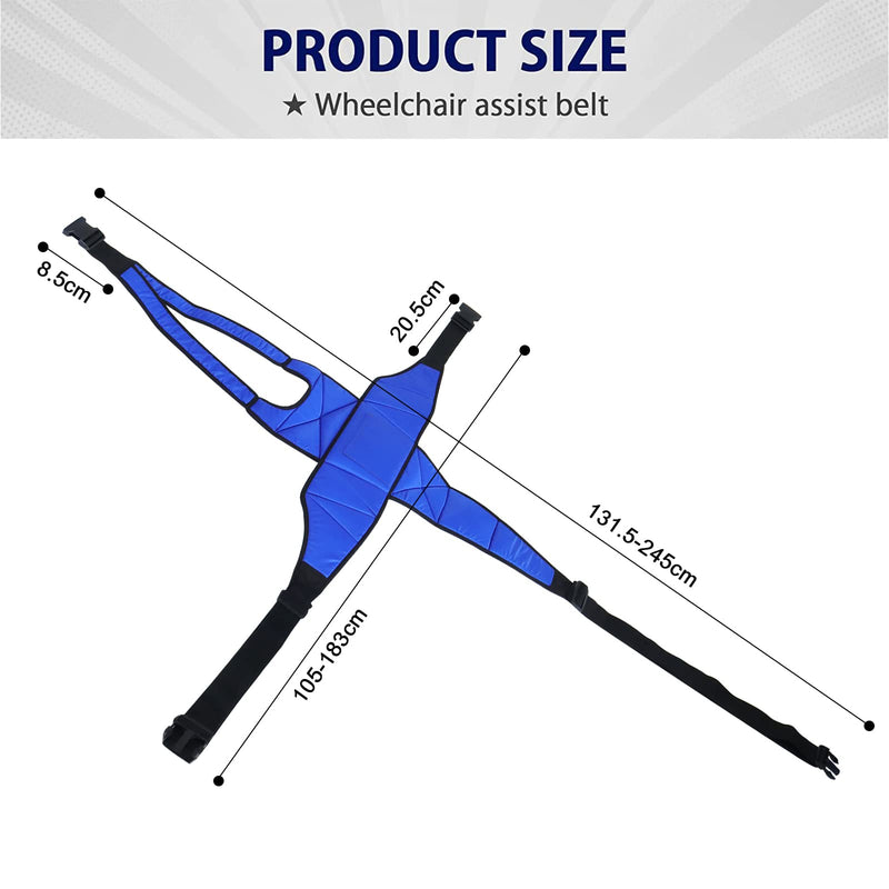 [LOSCHEN] Wheelchair Harness Belt Non-Slip Breathable Whole Body Waist Strap Seat Belt for Elderly People and Patients（Blue） - BeesActive Australia