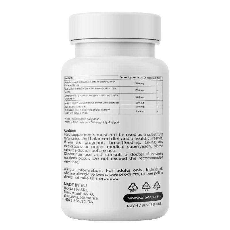 Joint Formula Forte with Royal Jelly and Curcumin 95 | 60 Vegetable Capsules | High Potency Arthritis Pain Relief | Suitable for Vegetarians | - BeesActive Australia
