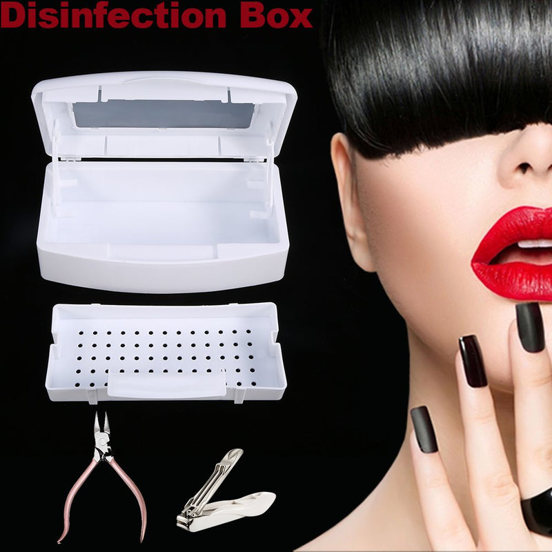 Plastic Sterilizing Tray, Clean Sterilizer Box Storage Organizer for Nail, Tweezers, Hair Salon, Spa & Cutter Manicure Equipment - Nail Art Tool - BeesActive Australia