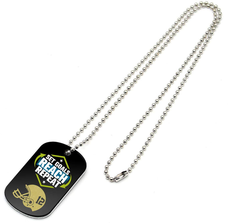 [AUSTRALIA] - (6-Pack) Football Motivational Dog Tag Necklaces - Football Gifts in Bulk for Football Team Uniform Accessories - Football Party Favors Sports Prizes Awards for Youth Teen Boys Girls Adults Men Women 