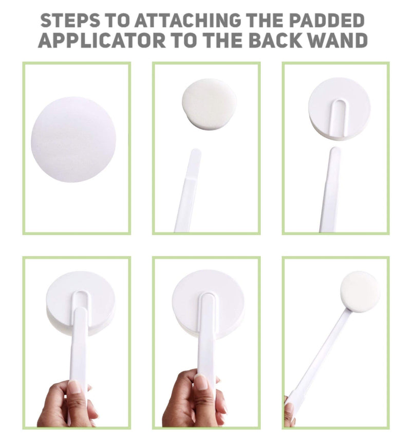 Skinerals Padded Back Wand Self Tanner and Body Lotion Applicator, White Back Wand including pad - BeesActive Australia