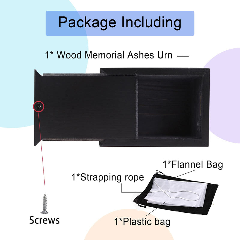 NEWDREAM:pet Cremation Box with Photo Frame,Dog urns for Ashes,pet Urns, Dog Cremation Box for Ashes, Pet Ashes Photo Box,Ash Box for Cat or Dog, Wood Keepsake Memorial Urns. (Black) black S - BeesActive Australia