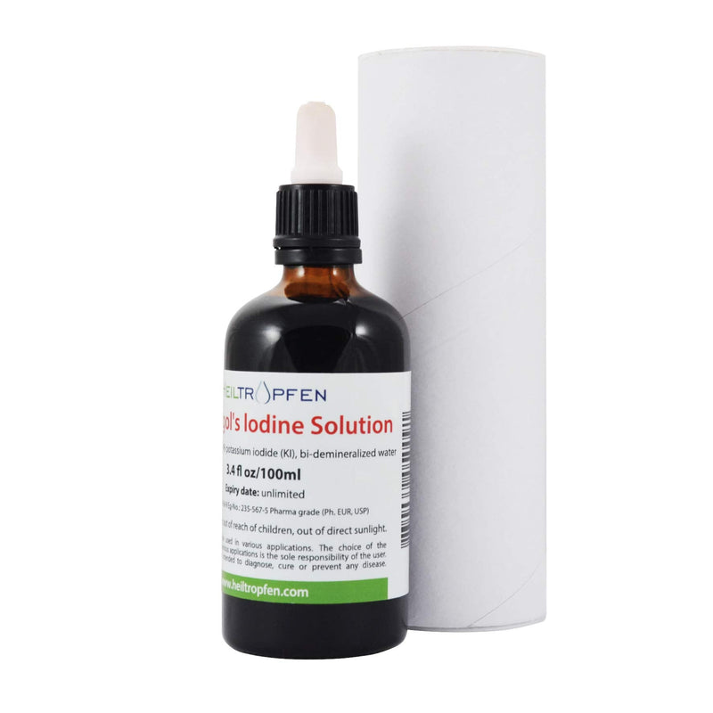 Lugols Iodine Solution 7% 3.4 Oz - 100 ml | 21% Lugol's Liquid Formulation | Made with 7 Percent Iodine and 14% Potassium Iodide | Heiltropfen® - BeesActive Australia