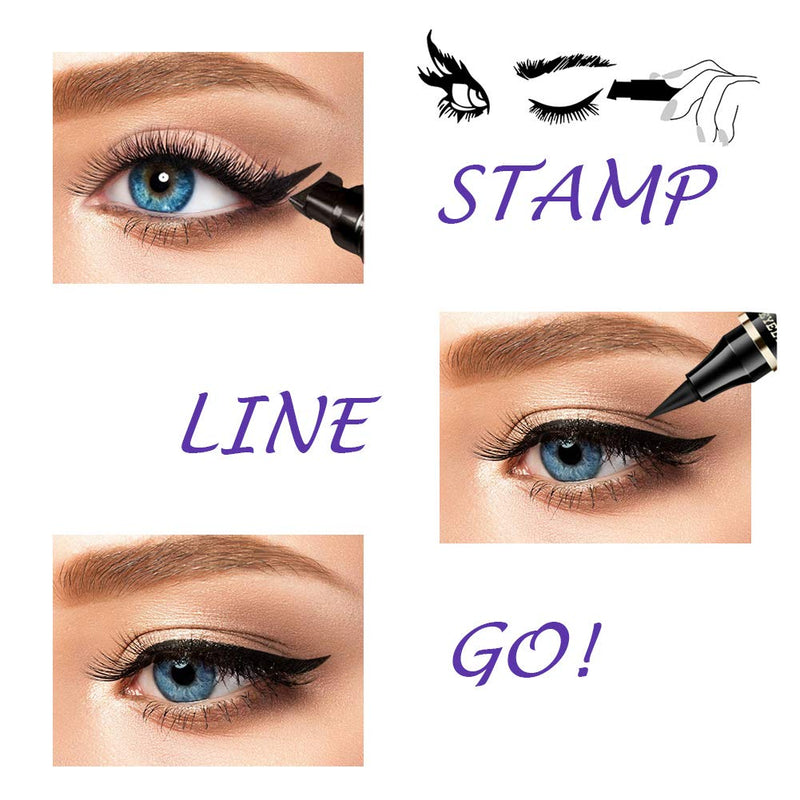 iMethod Eyeliner Stamp - 2021 NEW 2 Pens Winged Eyeliner Stamp, for All Eye Shapes, Winged Eyeliner Stamp, Perfect Wing Cat Eye Liner, Waterproof & Smudge-proof, 10 mm - BeesActive Australia