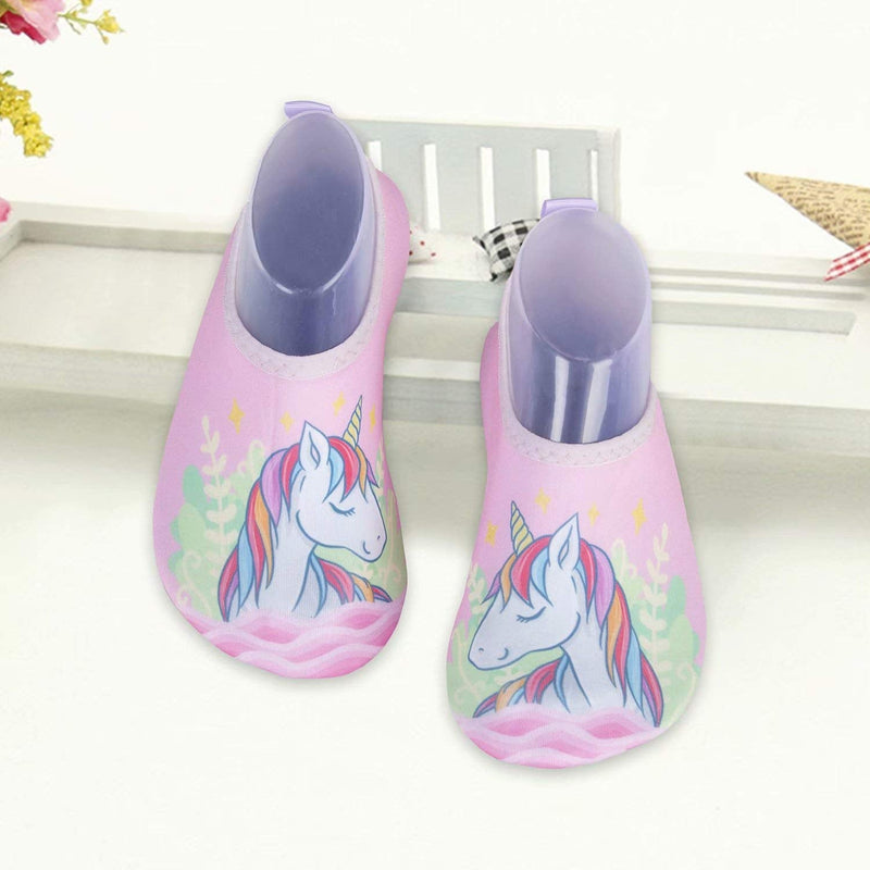Toddler Kids-Water-Shoes Lightweight Non-Slip Aqua-Socks Swim-Shoes for Beach-Pool Walking for Boys Girls 8-8.5 Toddler Unicorn Horse/Pink - BeesActive Australia