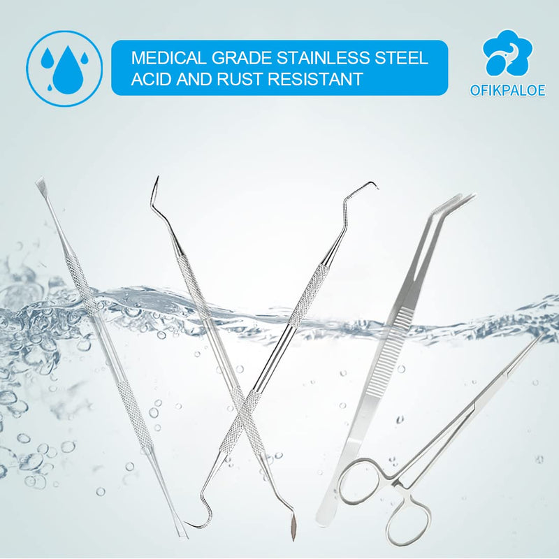 ofikpaloe Dog Teeth Scaler, Double Headed Spatula, Stainless Steel, Tartar Remover Pet Teeth Cleaning Tool for Dogs and Cats 7pcs - BeesActive Australia