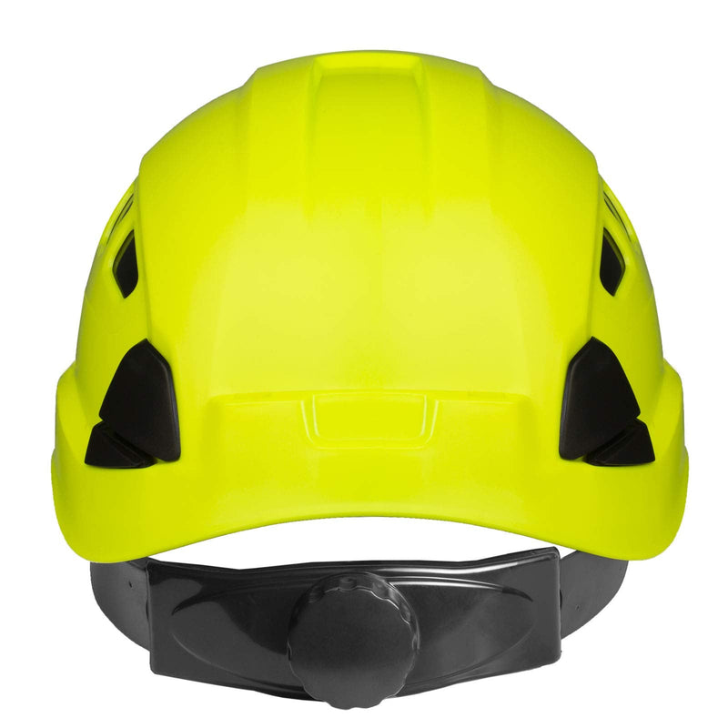 JORESTECH - ABS Work-at-Height and Rescue Hard Hat Slotted Ventilated Helmet w/ Adjustable Ratchet 6-Point Suspension ANSI Z89.1-14 Lime - BeesActive Australia