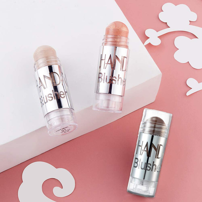 MEICOLY Highlight Contour Stick Face Highlighter Blush Waterproof Glow Subtle Shimmer Cream Pen Chubby 3D Brighten Makeup,3pcs Set - BeesActive Australia