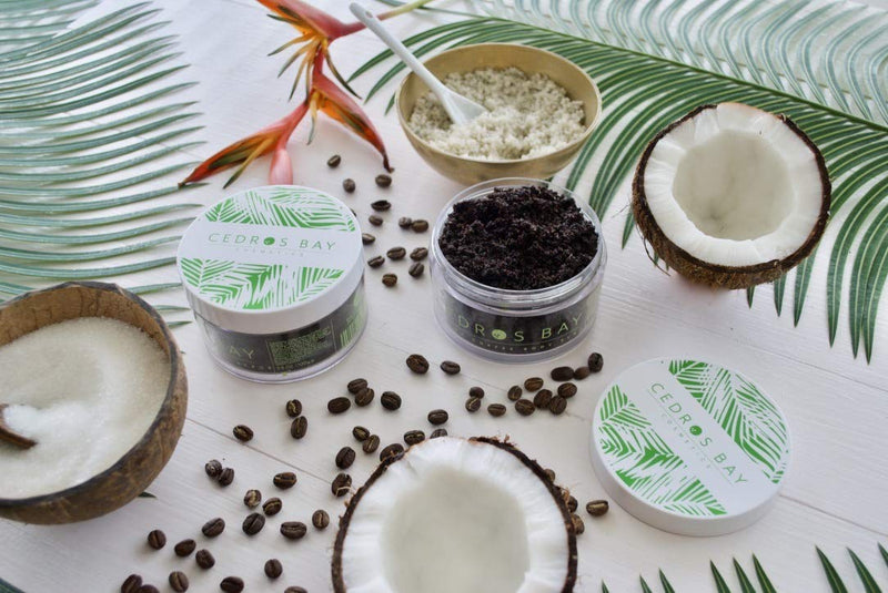 Cedros Bay Coconut & Coffee Body Scrub 3.6 oz - Natural & Vegan - BeesActive Australia