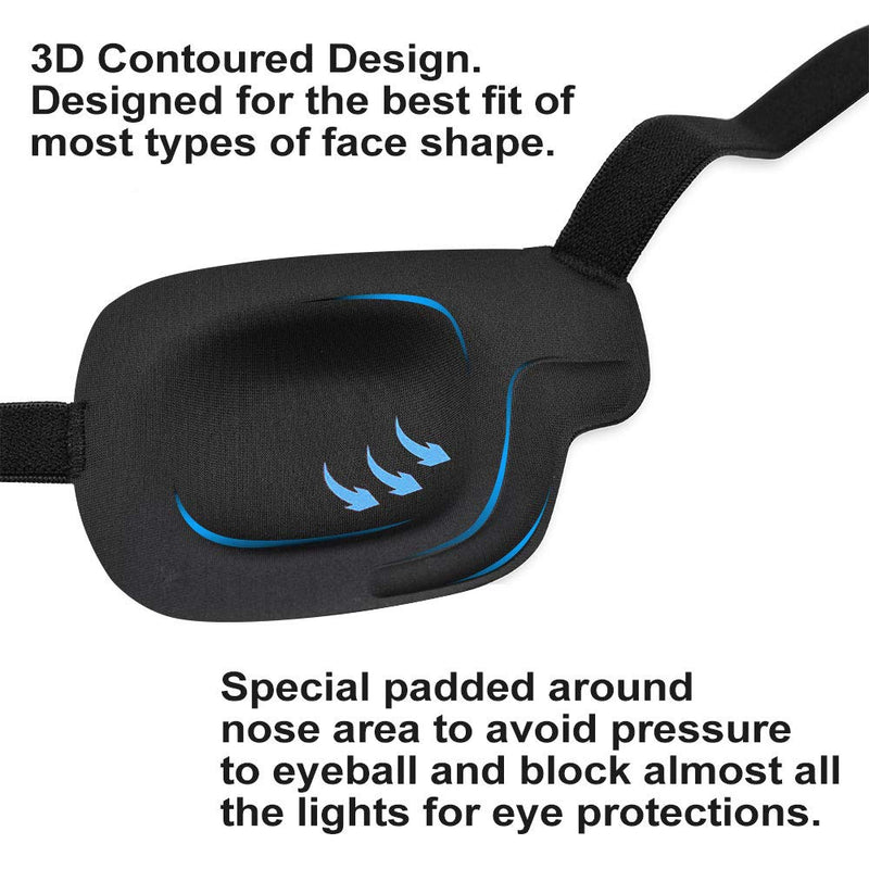 FCAROLYN 3D Eye Patch - 2nd Generation (Right Eye/ Black) Right Eye - BeesActive Australia