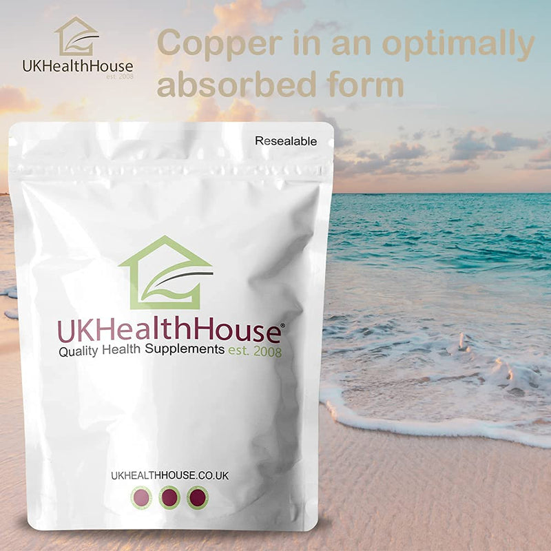 Copper Bisglycinate 1mg - 360 Tablets 1,000mcg Mineral Supplement Immune Support, Bioavailable Chelated Form, Pure Pills, General Health & Well Being - BeesActive Australia