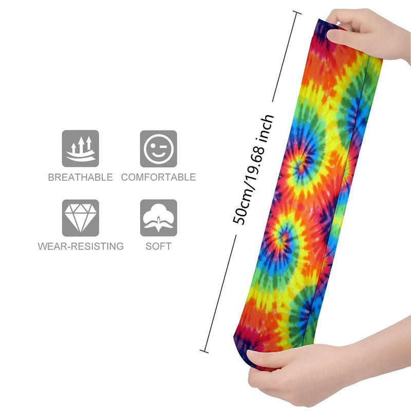 Tie Dye Unisex Casual Pattern Crew Socks Long Socks Boy's Girl's 50cm, One Color, One Size - BeesActive Australia
