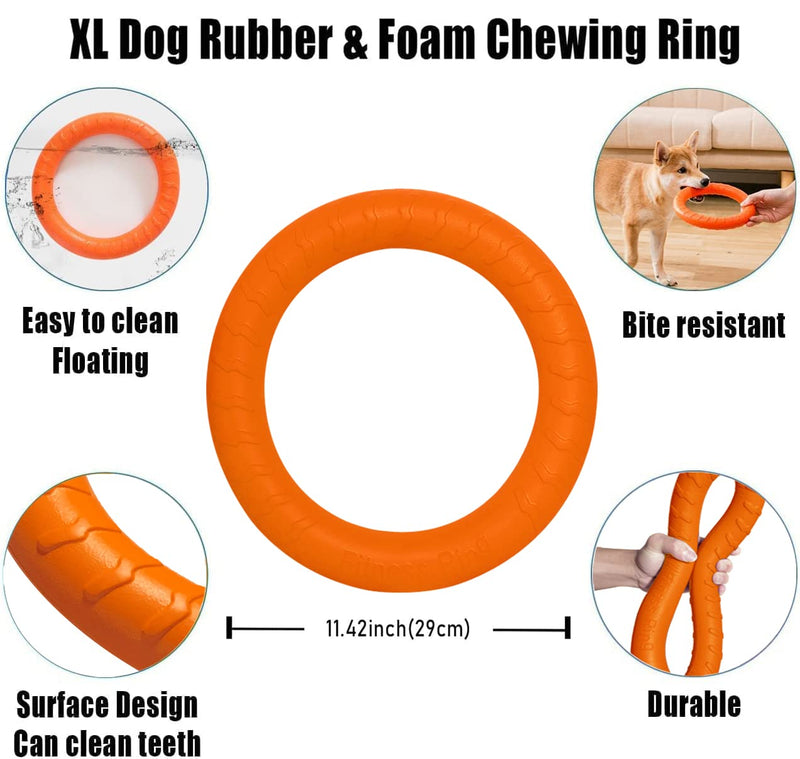 Indestructible Dog Toys Dog Chew Toys for Aggressive Chewers, Flying Discs for Small/Medium/Large Breeds-Dog Training Ring,Floating Dog Ring Toys for Throwing,Catching,Grabbing Flying Toy for Dogs orange - BeesActive Australia
