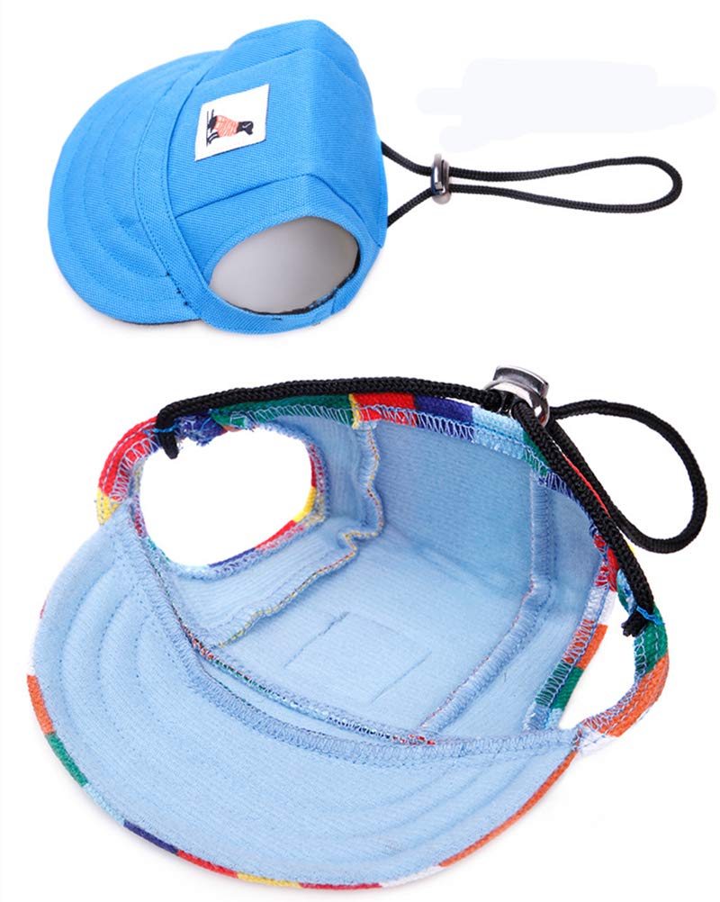 Gogobuddy Dog Hats, 8 Packs Multi-Color Pet Baseball Cap Puppy Sport Hat Outdoor Sunbonnet Cap with Ear Holes and Adjustable Neck Strap for Small Medium Large Dogs and Cats - BeesActive Australia