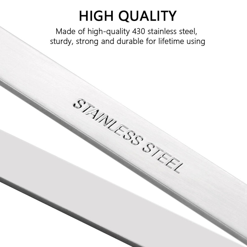 2 Pieces Fish Bone Tweezers, Stainless Steel Flat and Slant Tweezers Pliers Remover Tool (4.6") - BeesActive Australia