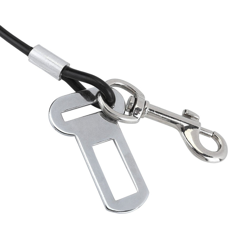 Mogoko Chew Proof Dog Car Seatbelt Safety Restraint Pet No-Chew Tether Cable Stainless Steel Dog Leashes Rope Puppy Vehicle Seat Belt with Double Clip and Latch Attachment 24.0 inch - BeesActive Australia