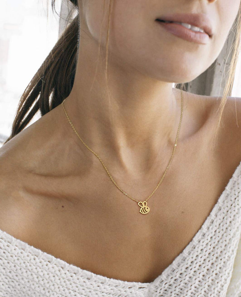 Altitude Boutique Bumble Bee Necklace, Honey Bee Hive Necklace for Women (Silver, Gold) - BeesActive Australia