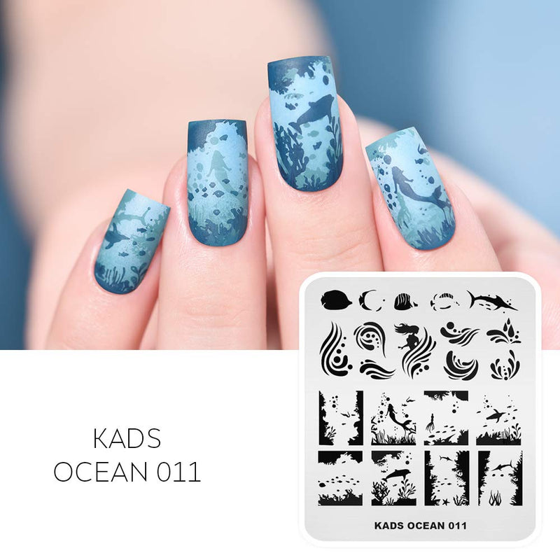 KADS 5Pcs Nail Stamp Plates set Nails Art Stamping Plate Set Nail plate Template Image Plate Ocean Series - BeesActive Australia