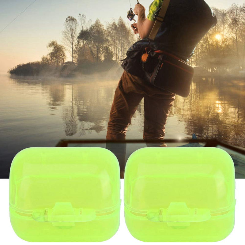 50 Pcs Plastic Fishing Hook Box Clamshell Fluorescent Yellow Squid Lure Hook Box Cover Case Fishing Accessory Tackle Box(Medium) - BeesActive Australia