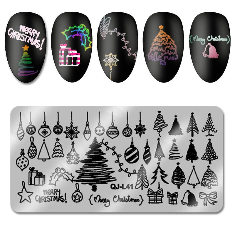 WOKOTO 6Pcs Christmas HalloweeN Nail Stamping Plates Kit Set Holiday Stamp Plates Nail Art Tools For Manicure - BeesActive Australia