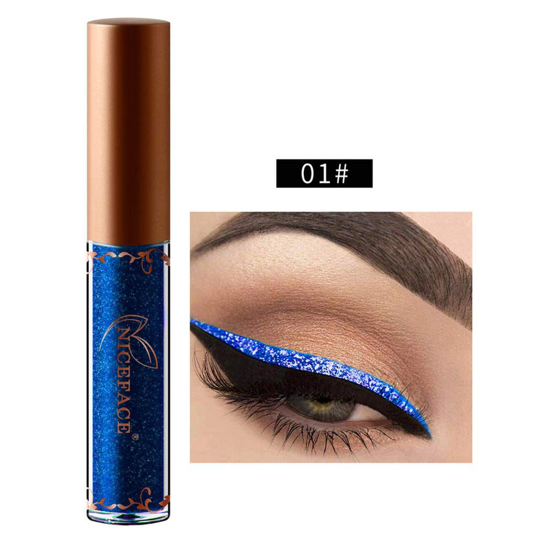 Eyret Diamond Glitter Liquid Eyeshadow High Pigments Shimmer Eyeliner Long Lasting & Blendable Eye Shadow Beauty Makeup for Women and Girls (Blue01#) Blue01# - BeesActive Australia