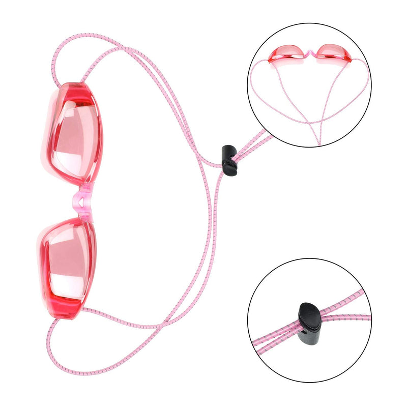 10 Sets Bungee Cord Strap Kit for Swim Goggles, Adjustable Replacement Swimming Goggle Strap with Cord Lock Clamp for Swimming Supplies (Green, Blue, Pink, Yellow, Orange) - BeesActive Australia