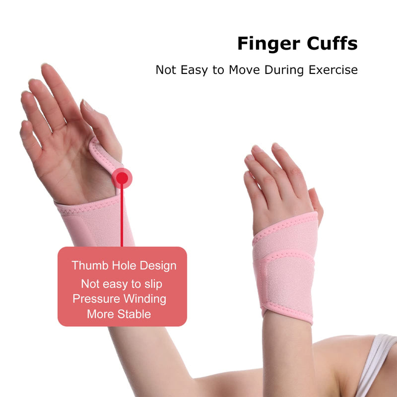 Wrist Support Compression Wrist Brace Elastic Adjustable Carpal Tunnel Support for Sports Protecting, Fitness, Arthritis, Tendonitis Pain Relief One Size Fits Left or Right Hand Single (Pink, 1 Pcs) Pink - BeesActive Australia