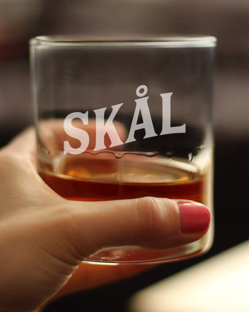 Skal - Norwegian Cheers - Whiskey Rocks Glass - Cute Norway Themed Gifts or Party Decor for Women and Men - 10.25 Oz - BeesActive Australia