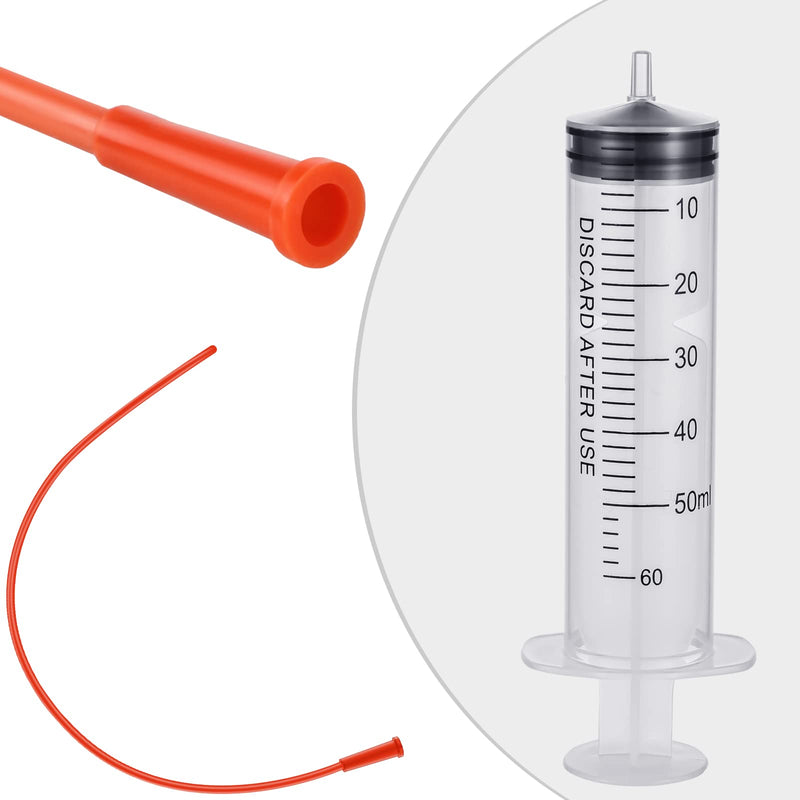 3 Sets Puppy Kitten Feeding Tube Kit, 3 Pcs 60 ml Clear Plastic Goat Syringe 3 Pcs 14 FR Red Rubber Feeding Tube, Feeding Syringe Feeding Tube Supplies for Lamb Goat Animals - BeesActive Australia