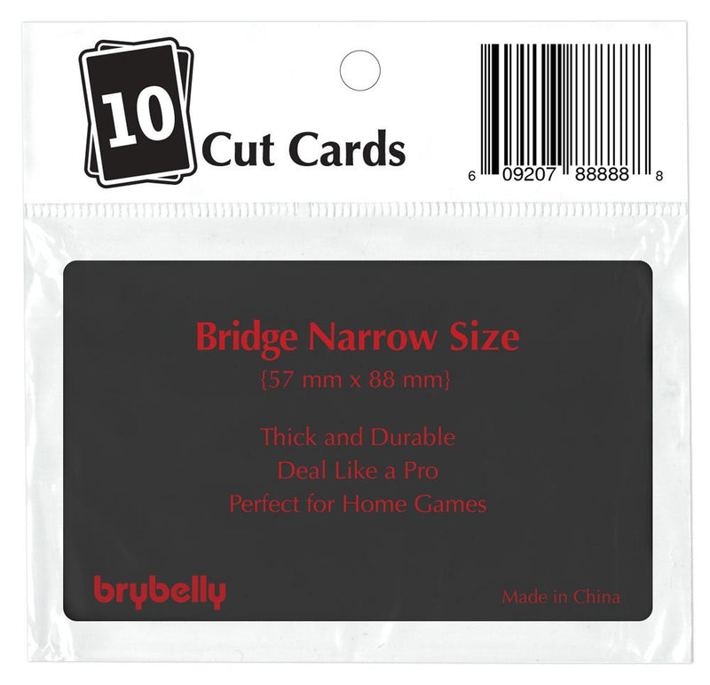 [AUSTRALIA] - Brybelly Lot of 10 Bridge Size Cut Cards Black 