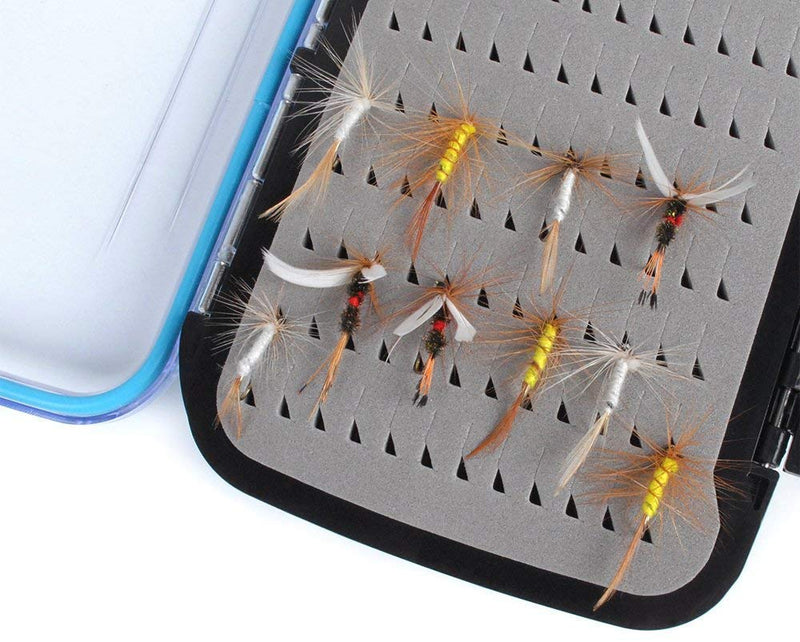 Dr.Fish Fly Fishing Box Flies Case Waterproof Double Sided Transparent Lid Lightweight Deep Slot Easy Grip Slit Foam/Silicone Grip XS: 3.9 x 2.9 x 1.4inches - BeesActive Australia