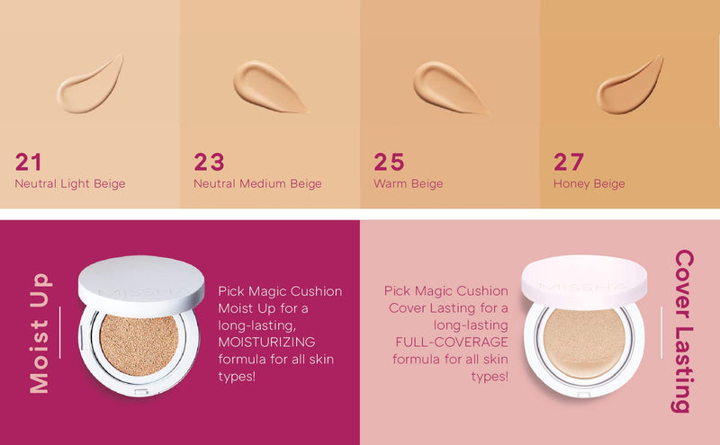 Missha Magic Cushion Cover Lasting Foundation SPF50+/PA+++, 23 Natural Beige 15 g - BeesActive Australia