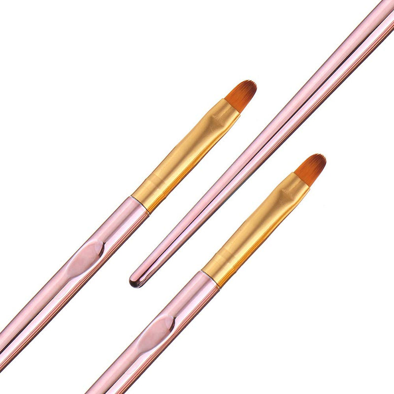 SILPECWEE 3 Pcs Rose Gold Round Brush Set Nail Art Brush Nail Painting Brush Manicure Tool Professional UV Gel 3D Nail Brushes Pen Set (7mm/9mm/10mm) NO2 - BeesActive Australia