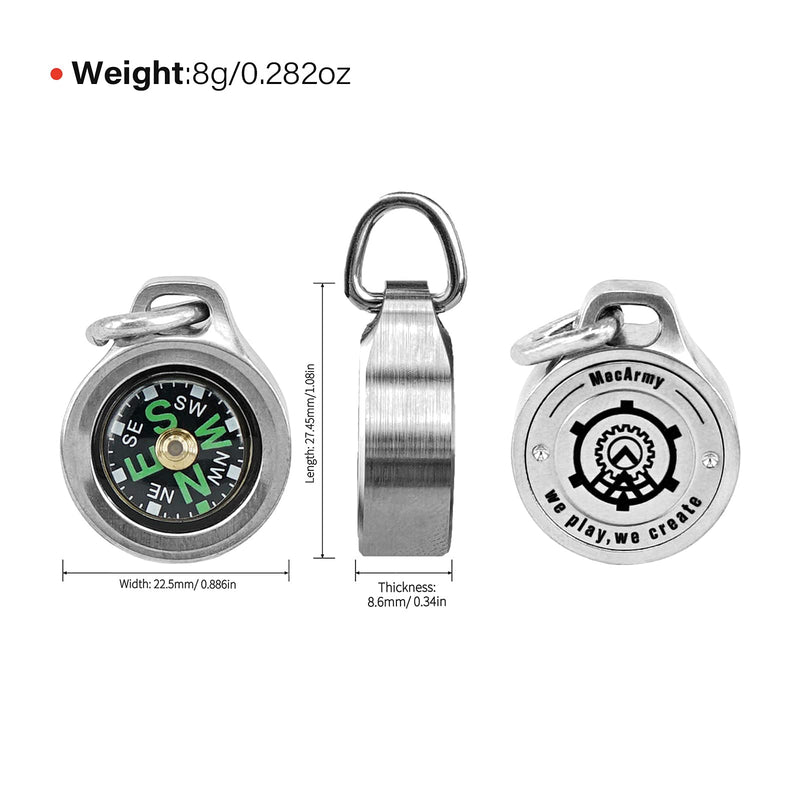 MecArmy CMP Titanium/Brass Grade Compass, Teardrop Shaped Survival Compass, Waterproof IPX5 Hiking Compass, Handheld Compass Easy to Recognize Direction - BeesActive Australia